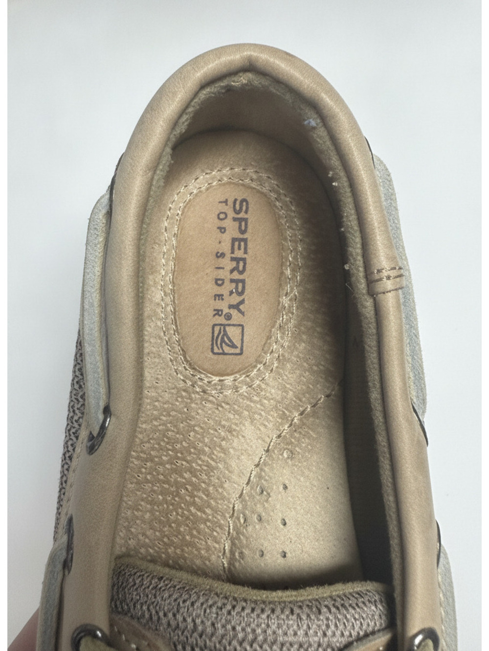 Sperry Top-Sider Beige Leather Boat Shoes Size 7.5M - Picture 3 of 7